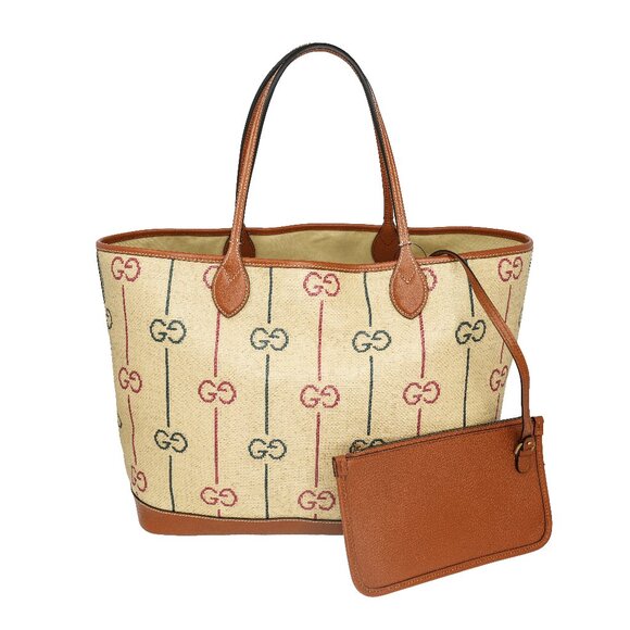 Gucci Handbags - Gucci Raffia GG Large Tote with Pouch